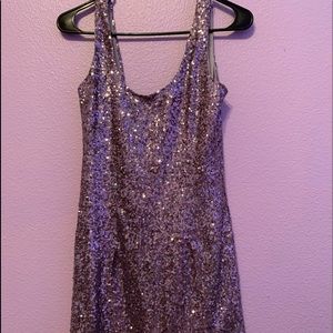 Purple Sequenced Mini Dress